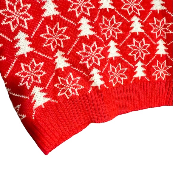 POOF Llama! Merry Ugly Christmas! Red & White Graphic Ugly Llama Sweater- Small - Picture 8 of 11